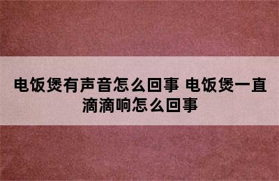 电饭煲有声音怎么回事 电饭煲一直滴滴响怎么回事